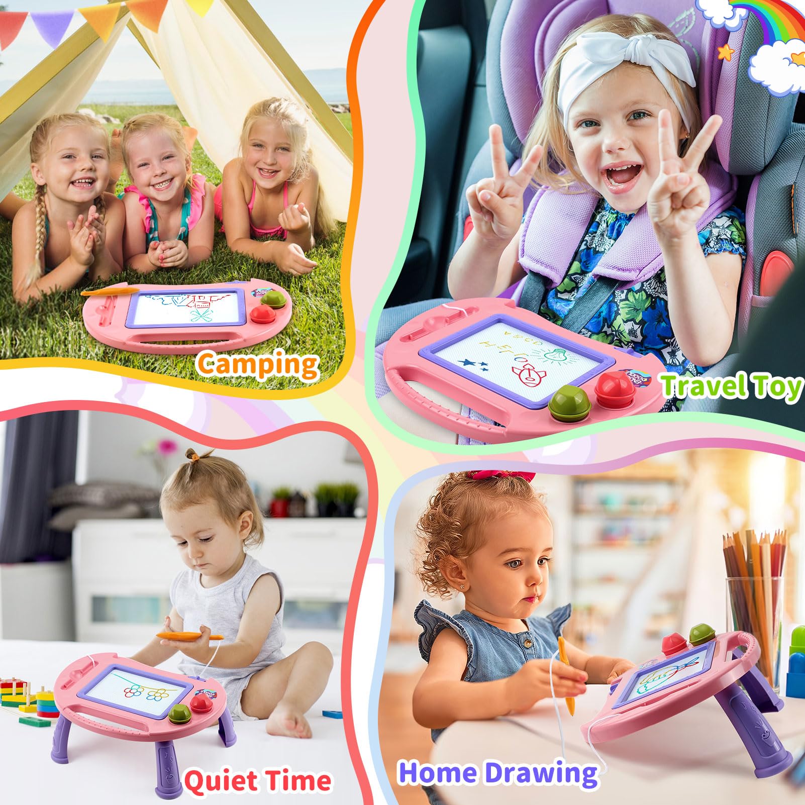 **Magnetic Drawing Doodle Board for Toddlers - Educational Learning Toys for 1, 2, 3 Year Old Boys & Girls | Perfect Birthday & Easter Gift | Creative Arts & Crafts for Kids | Ideal for Home, Travel & Preschool Play**