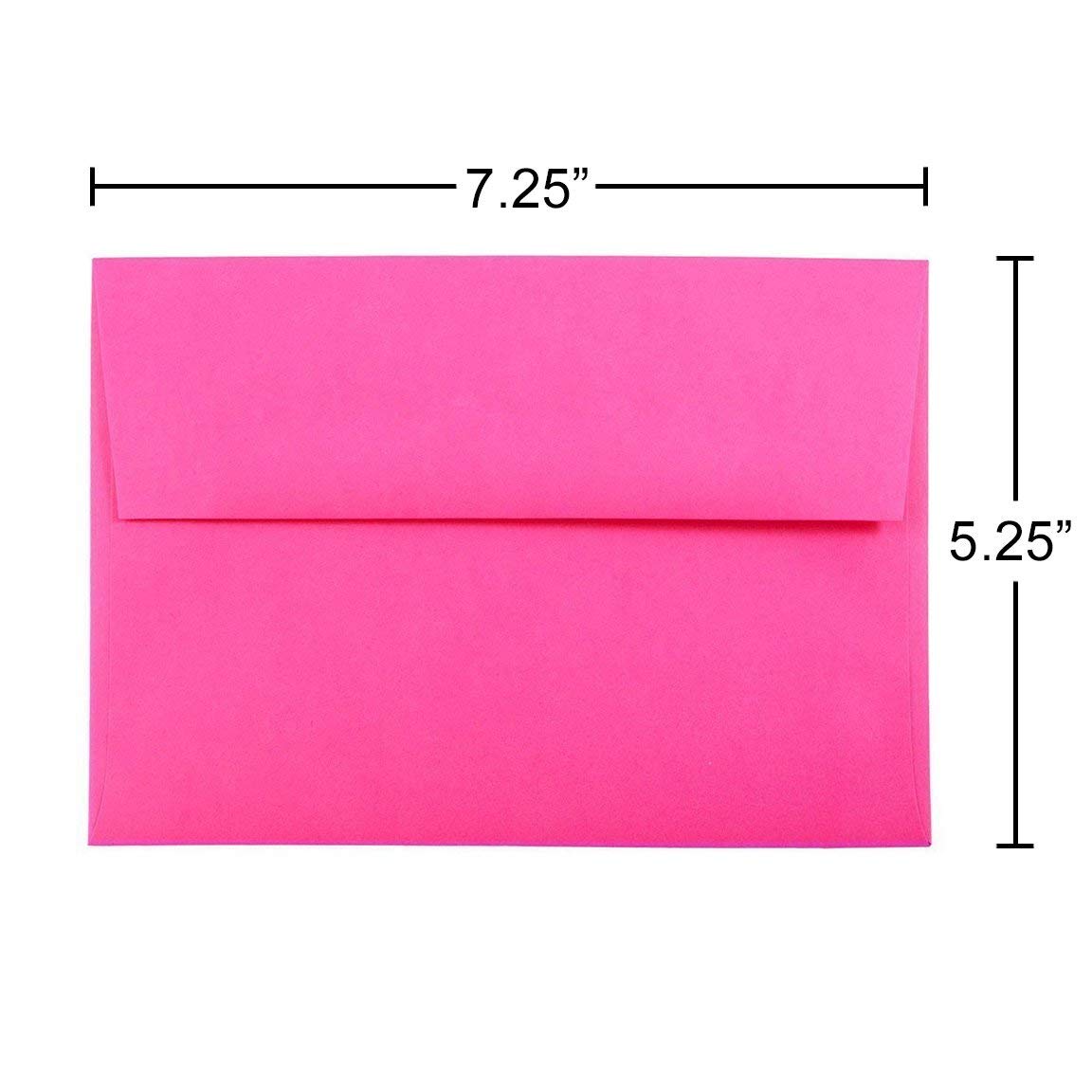JAM PAPER A7 Fuchsia Invitation Envelopes - 50 Pack for Weddings & Events