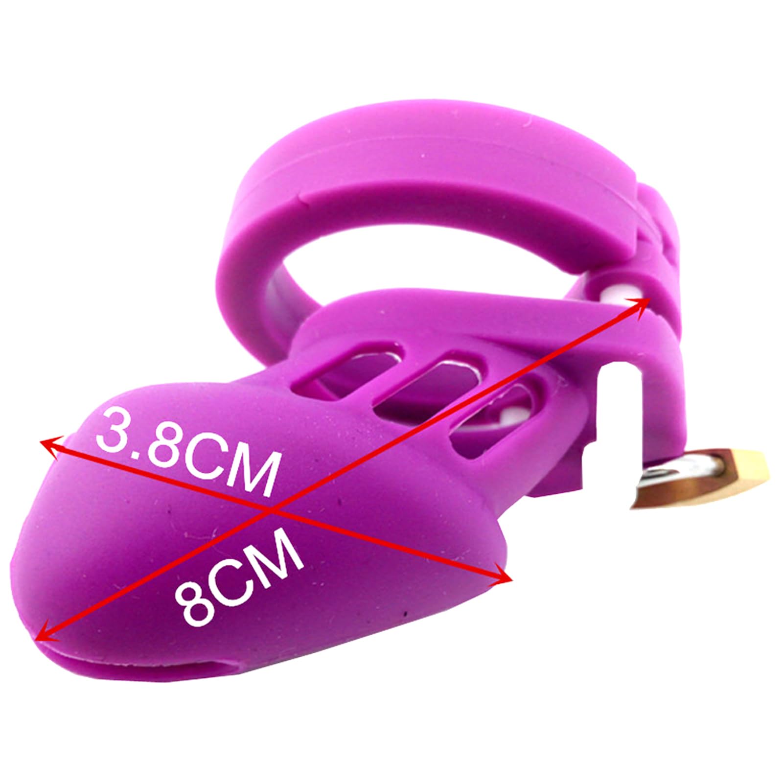 Purple Soft Silicone Stretchable Male Chastity Cage with 5 Adjustable Rings - Lightweight Waterproof Cock Cage Device with Lock & Key - Adult Sex Toy for Men - Perfect for BDSM, Roleplay & Long-Term Wear
