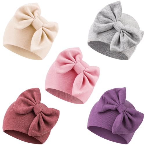 5 Pack Bow Hats/0-6 Months (Set Q)