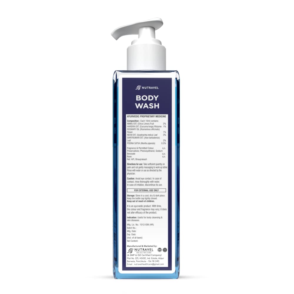 Nutravel Ayurvedic Herbal Body Wash - 200ml Natural Plant Extract Cleanser (Pack of 2) | Gentle Daily Shower Gel for Sensitive Skin & Aromatherapy Relaxation