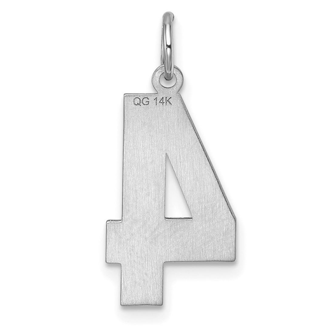14K White Gold Sparkle Cut Sports Number Charm Pendant Necklace for Women - 25.2x6.8mm Elegant Jewelry for Game Day, Graduation & Special Occasions