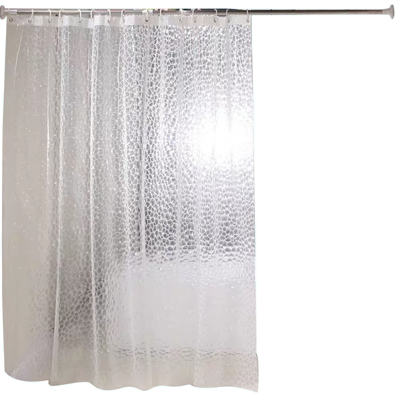 3D Water Cube Design Clear Plastic Shower Curtain Liner - 72x80 Inches (180x200cm) - Semi-Transparent Stall & Bathtub Curtain for Bathroom - Perfect for Modern Homes, Apartments & Hotels