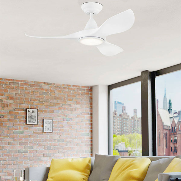 Eglo Noosa 40-inch (101cm) DC Ceiling Fan with 18W LED CCT Light in White - Energy Efficient Cooling for Living Room, Bedroom & Outdoor Spaces