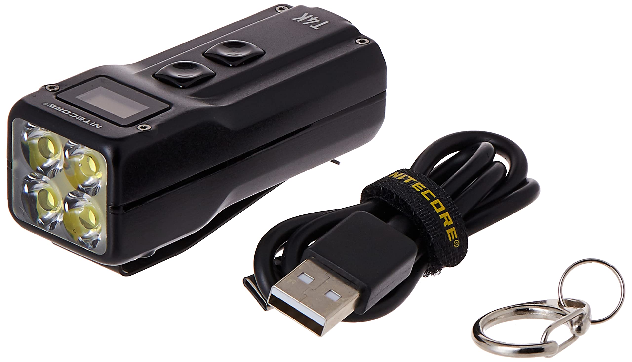 Nitecore T4K 4000 Lumens Ultra-Bright Rechargeable Keychain Flashlight with USB-C Charging - Perfect for Camping, Hiking, Emergency Kits & Everyday Carry