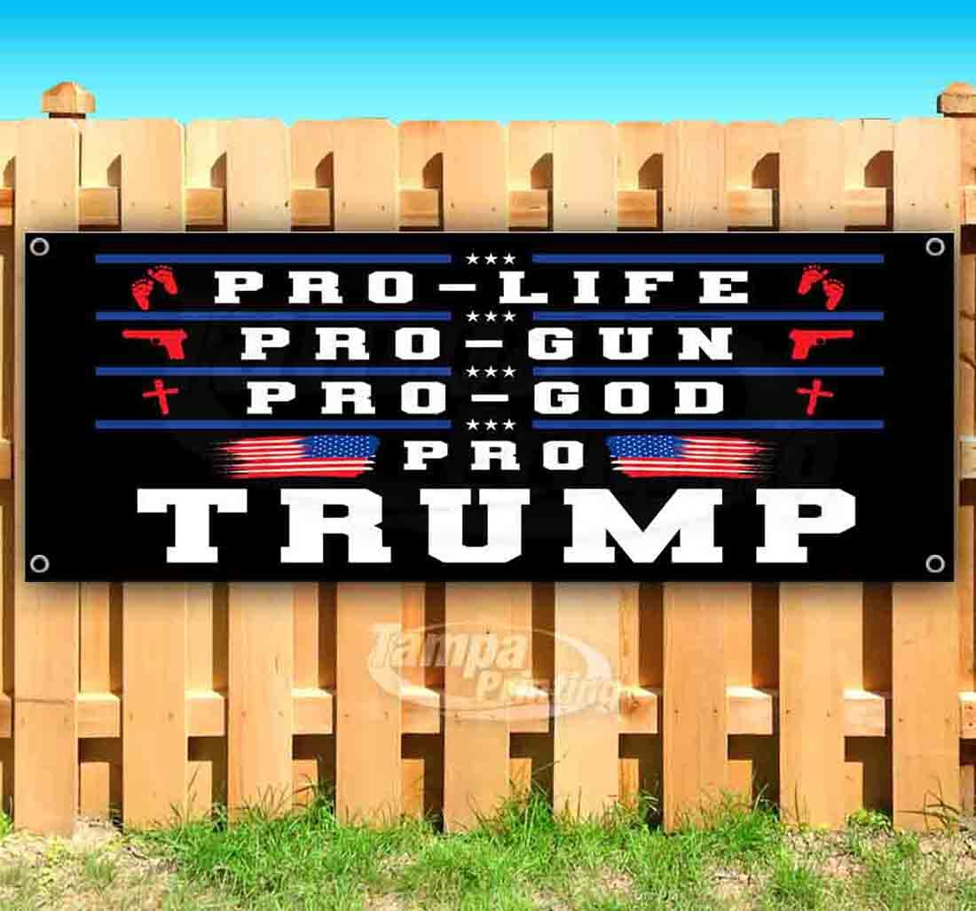 Pro Trump Heavy-Duty Vinyl Banner 13 oz - Single-Sided with Metal Grommets | Durable Non-Fabric Political Sign for Rallies, Events & Yard Displays