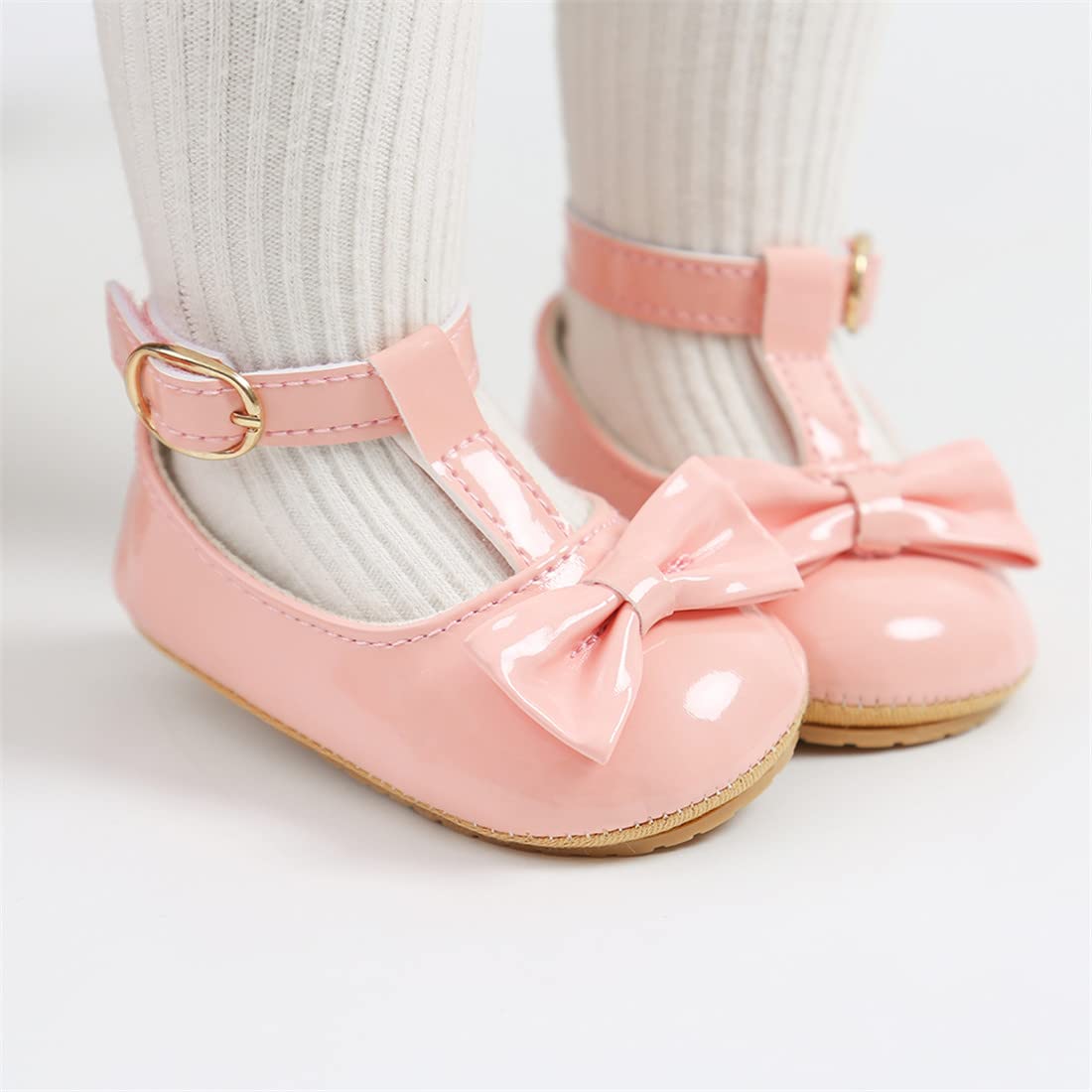 **Baby Girl Soft Sole Mary Jane Shoes - Infant Toddler Walking Flat Shoes for Prewalkers & Weddings - Crib Shoes for Special Occasions & Everyday Play**