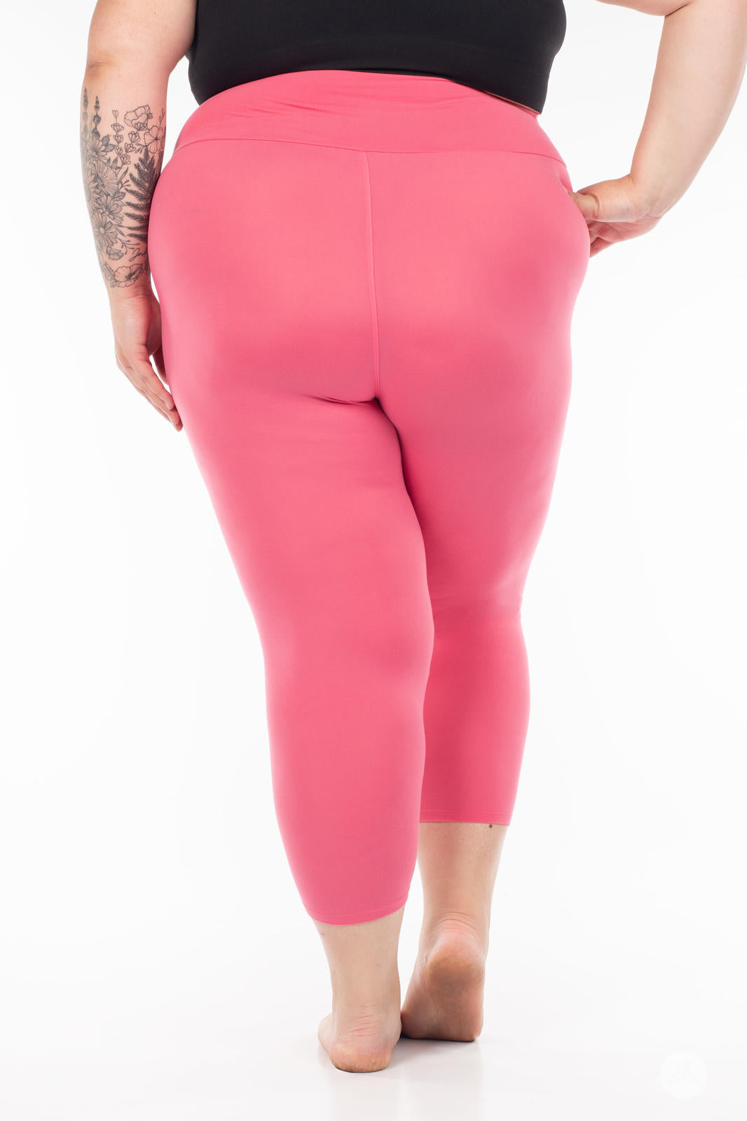 High Waisted Workout Leggings for Women - Solid Color Yoga Pants with Wide Waistband - Perfect for Gym, Running & Lounge Wear