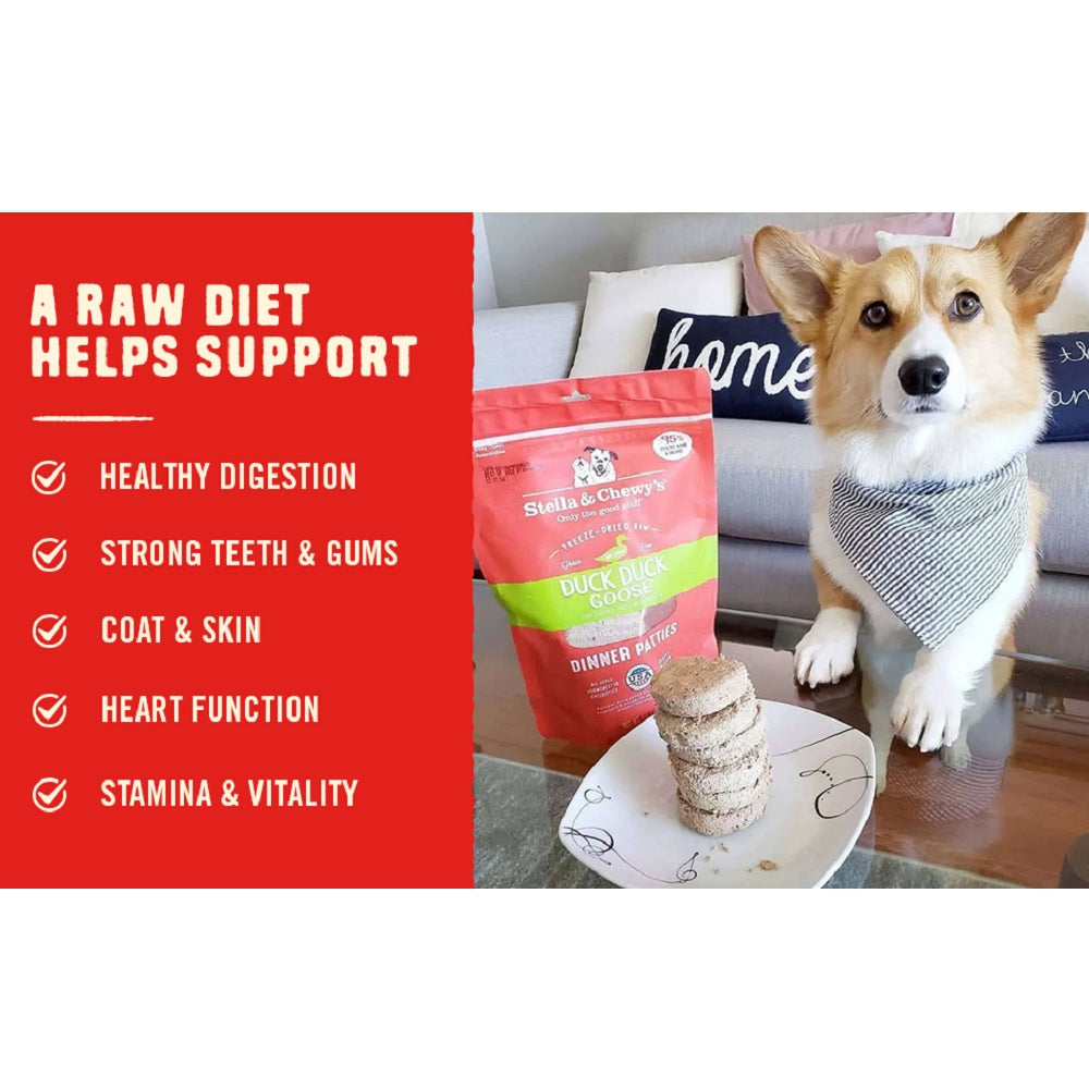 Premium Frozen Raw Duck & Goose Dinner Patties - Grain-Free Dog Food for All Breeds & Ages | High-Protein, Natural Ingredients for Optimal Canine Health | Perfect for Raw Feeding, Training Treats & Meal Toppers