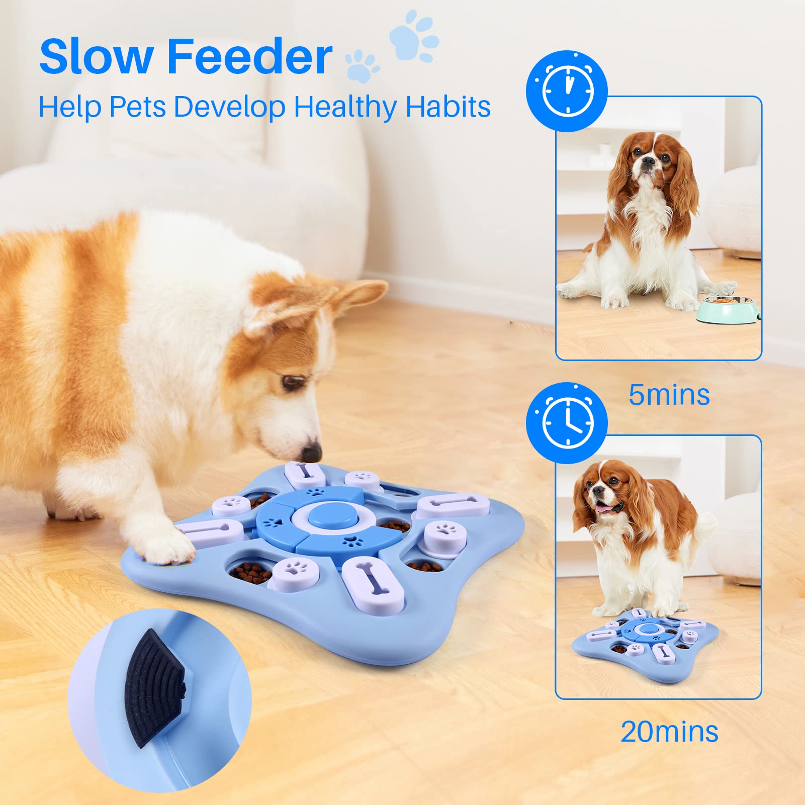 Interactive Dog Puzzle Toys for Large, Medium & Small Dogs - Mental Stimulation & Training Enrichment Toys with Squeaker - Treat Dispensing Chew Toys for Smart Dogs, Puppies & Cats - Perfect for Boredom Relief & Indoor Playtime