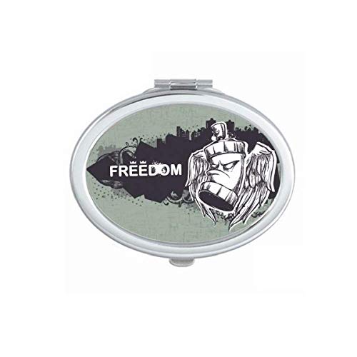 DIYthinker Portable Foldable Double-Sided Makeup Mirror with Stand - Hip Hop Freedom Religion Holy Grail Design for Vanity, Travel & Dorm Room (Handheld/Tabletop Use)