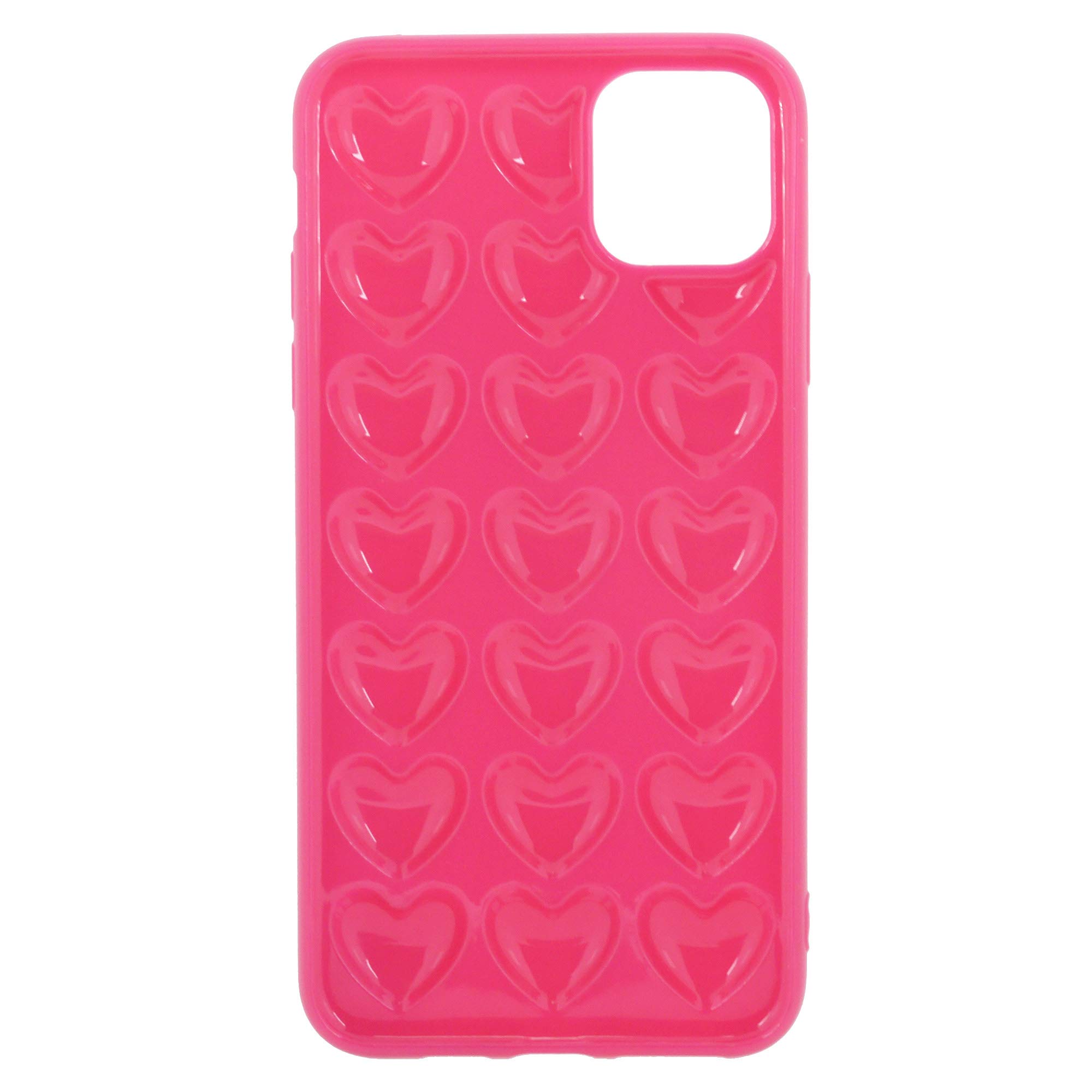 Cute 3D Pop Bubble Heart Kawaii Gel Phone Case for iPhone 11 Pro Max (6.5 Inch) - Hot Pink, Girly Protective Cover for Women | Perfect for Everyday Use, Gift Giving & Fashion Accessories