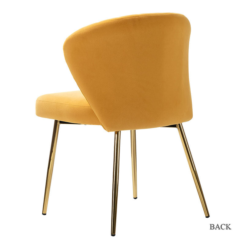 Modern Dining Chairs Set of 4 - Mid Century Metal Leg Side Chairs for Kitchen, Dining Room & Office - Aruna Contemporary Upholstered Seating