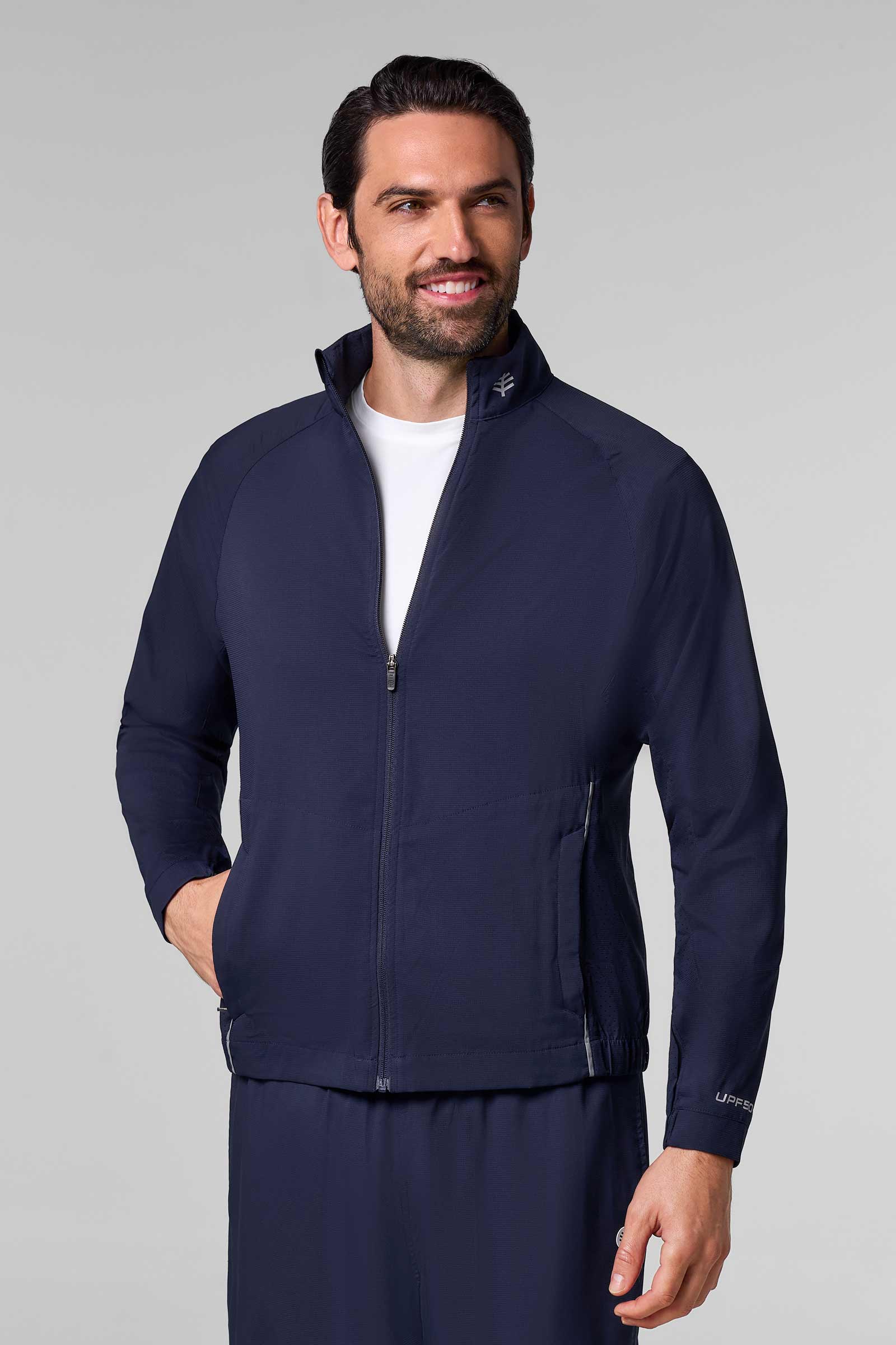 Men's Outpace Sport Jacket - Lightweight Waterproof Windbreaker for Running & Hiking | Navy Blue Athletic Jacket for Outdoor Activities & Travel
