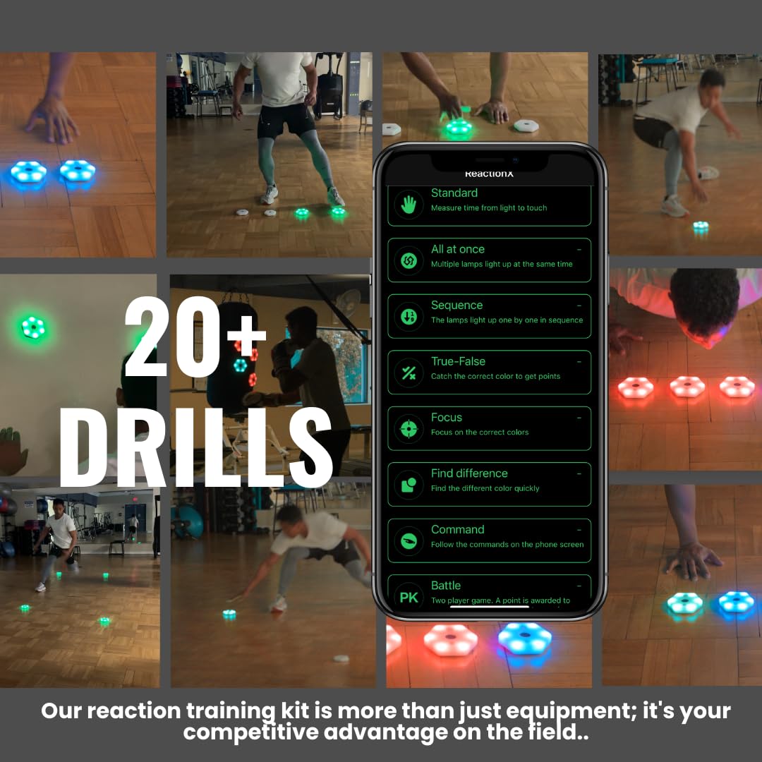 Sports Reaction Agility Lights Training Kit - Improve Reaction Time & Speed for Athletes, Coaches & Fitness Enthusiasts | Perfect for Football, Basketball, Soccer & Home Workouts