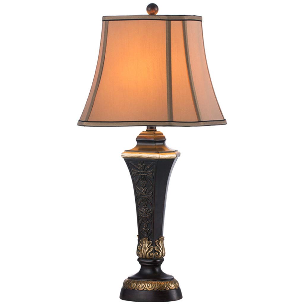 Rustic Resin Table Lamp for Bedroom, Living Room, Office & Kids Room - Medium Size Bedside Desk Lamp with Warm Ambient Lighting for Reading & Relaxation