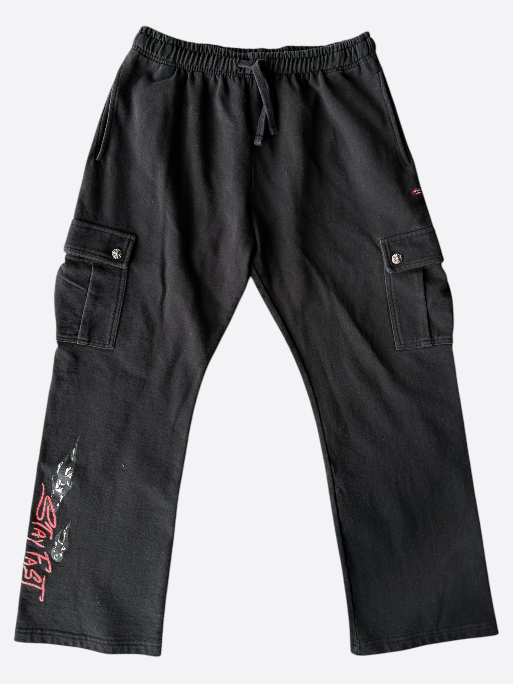Chrome Hearts Matty Boy Black Stay Fast Cargo Sweatpants for Men - Stylish Streetwear Joggers with Multiple Pockets | Perfect for Casual Wear, Gym & Urban Fashion