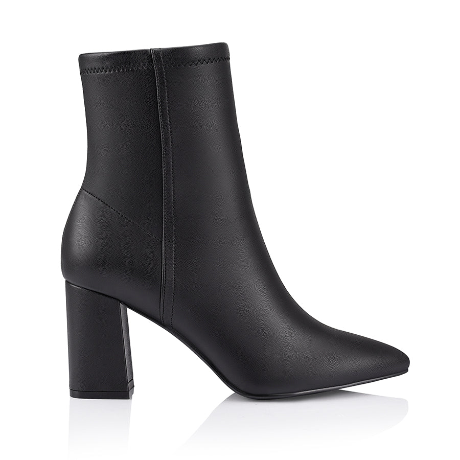 Max Stretch Ankle Boots for Women - Comfortable Black Stretch Booties with Side Zipper | Perfect for Work, Casual Outfits & Winter Fashion