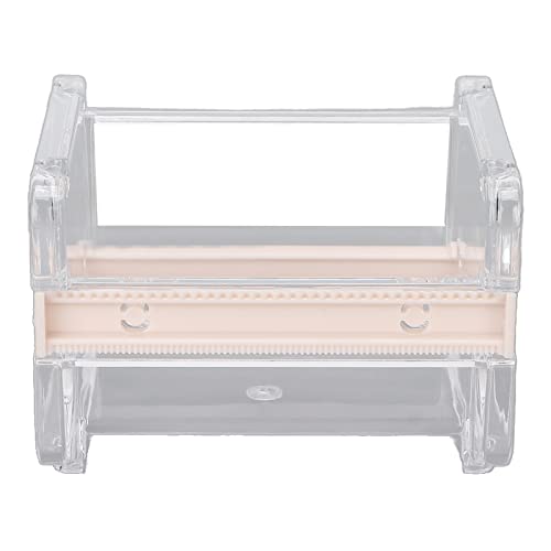 Self-Adhesive Roll Tape Holder - Transparent DIY Tape Dispenser for Home & Office - Beige - Improve Work Efficiency for Crafts, Wrapping, and Packaging