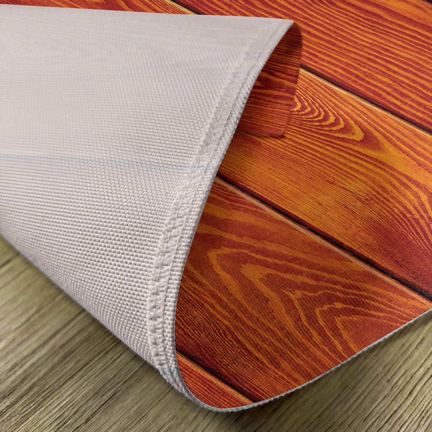 Ambesonne Orange Placemats Set of 4 - Rustic Wooden Texture with Natural Oak Tree Print, Washable Fabric Table Mats for Dining Room & Kitchen Decor (Marigold Orange) - Perfect for Thanksgiving, Fall Decorations, and Farmhouse Style Dining Tables