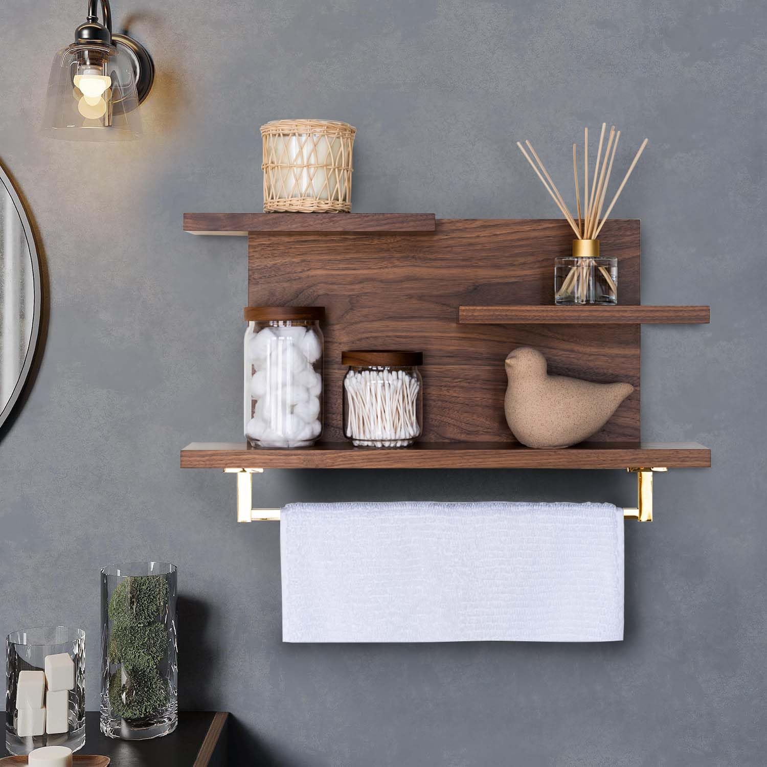 Straga Rustic Wall Mounted Bathroom Shelves - 23