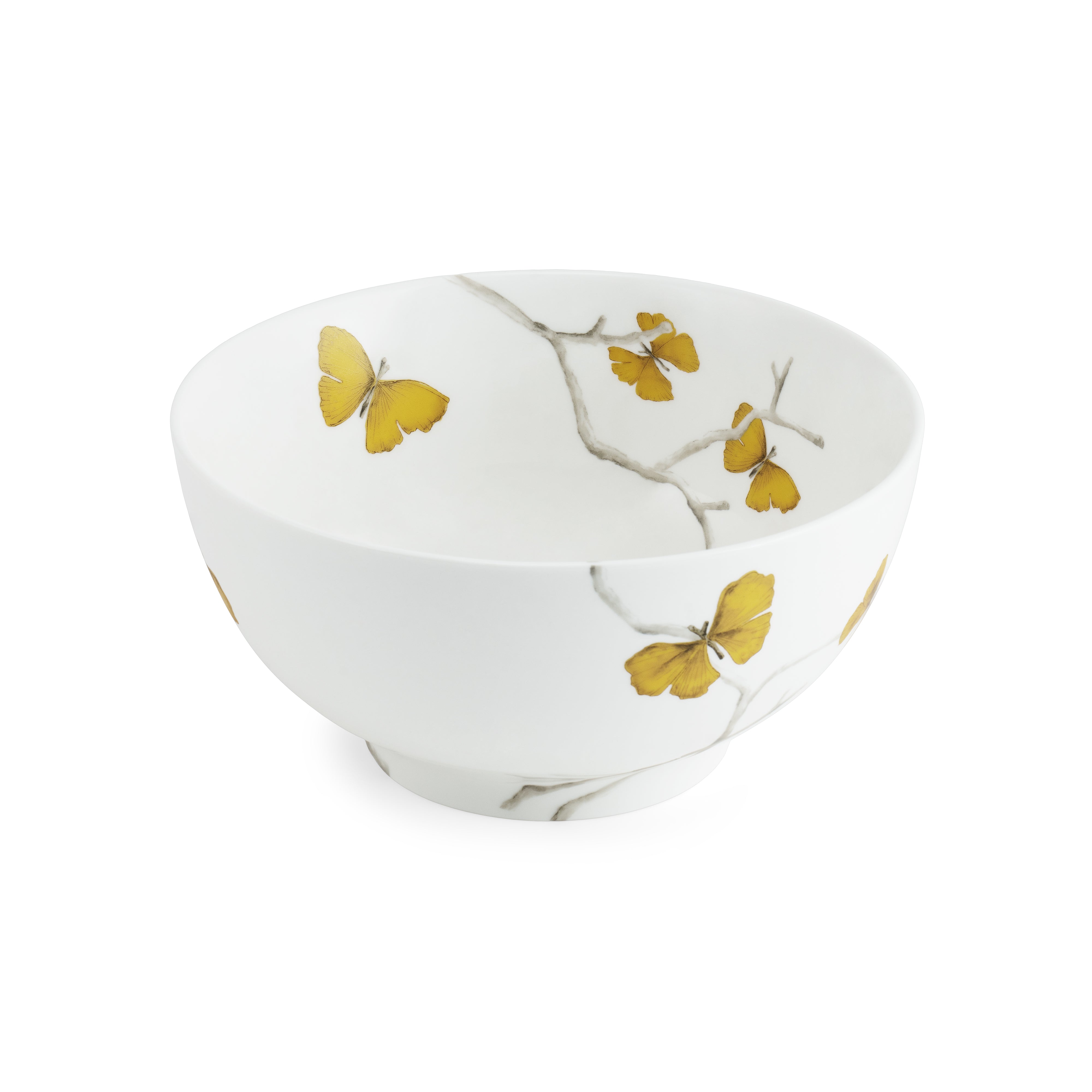 Butterfly Ginkgo Porcelain Serving Bowl - Elegant Asian-Inspired Dinnerware for Soup, Salad & Dessert - Perfect for Home Dining & Party Entertaining