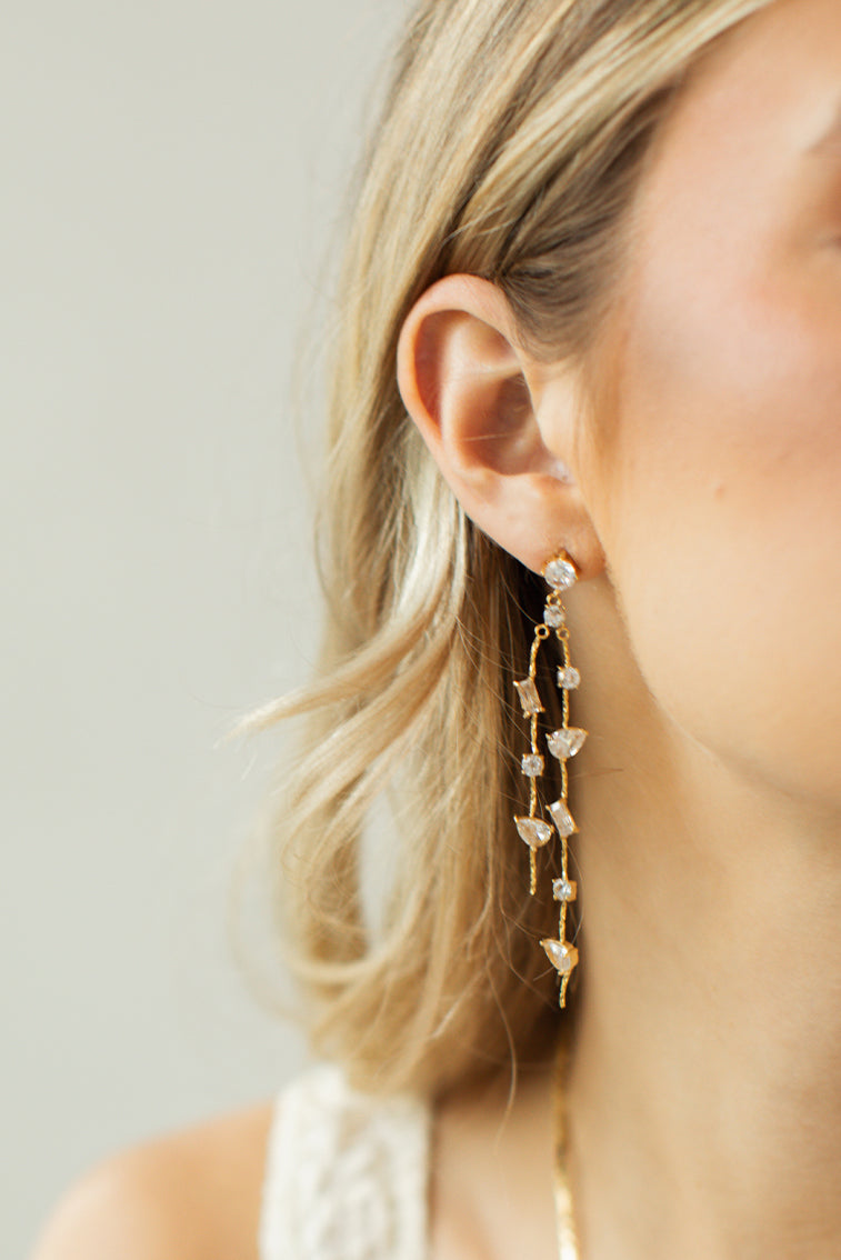 Evie Jewelry Luna Asymmetrical Drop Earrings - Handmade Boho Dangle Earrings for Women, Perfect for Weddings, Parties & Everyday Wear