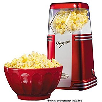 Vintage Style Popcorn Maker Machine - Electric Hot Air Popcorn Popper for Home Theater, Movie Nights & Parties - Healthy Snack Maker for Family Fun