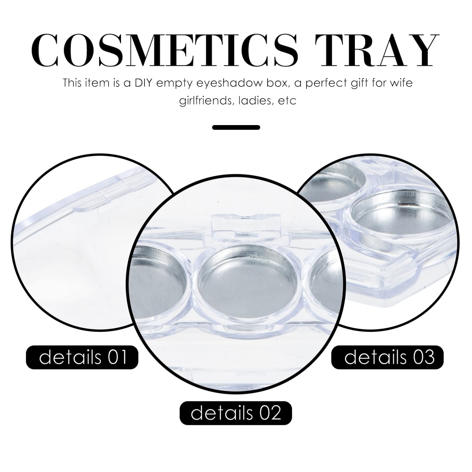 Minkissy 6-Piece Empty Makeup Palette with 3 Metal Powder Containers & Brush Holder - Portable Eyeshadow, Lipstick, Blush Organizer for Professional Makeup Artists & Travel Beauty Essentials