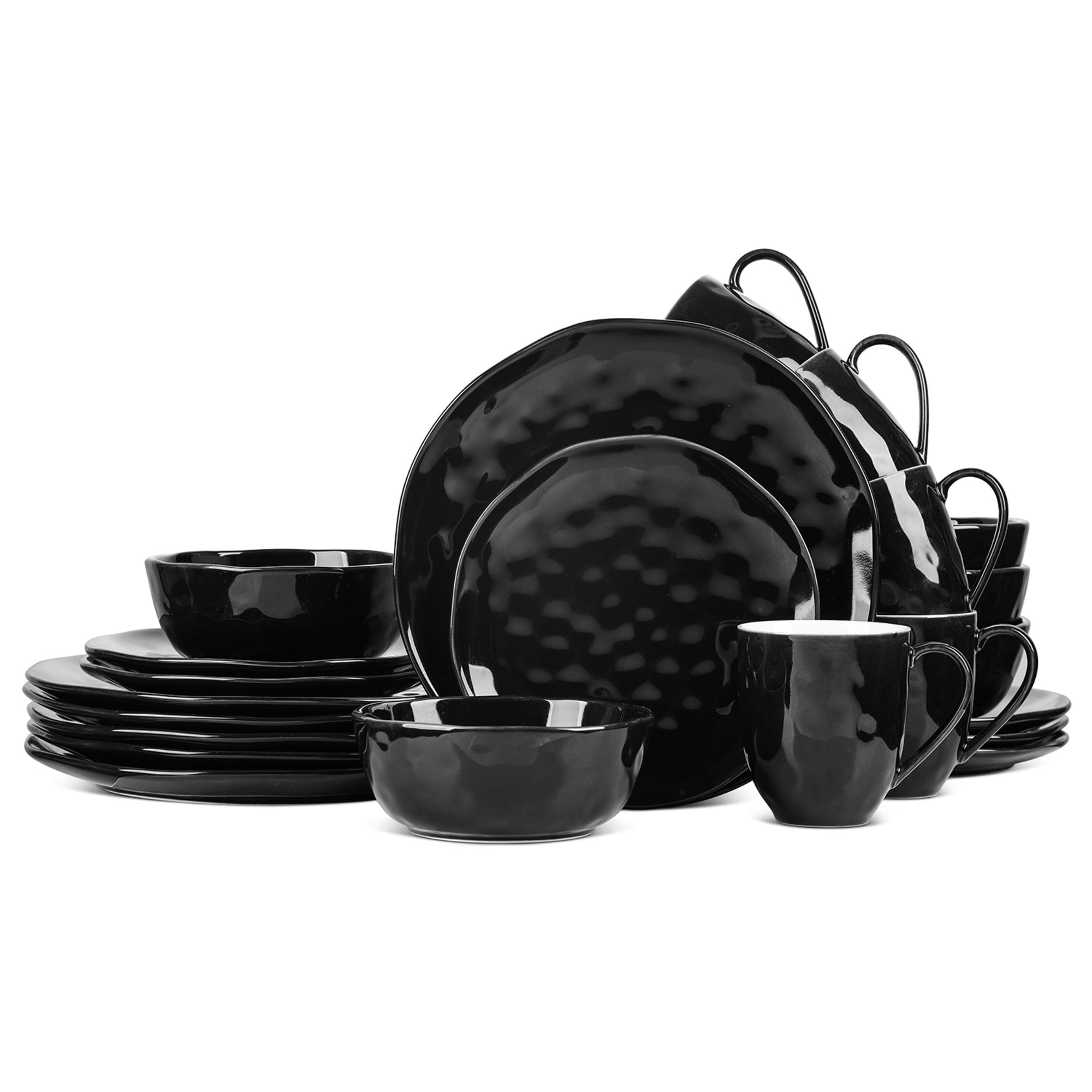 Elegant Ivy Porcelain Dinnerware Set - 16-Piece Black Fine China for Formal Dining & Special Occasions | Perfect for Weddings, Anniversaries & Holiday Entertaining