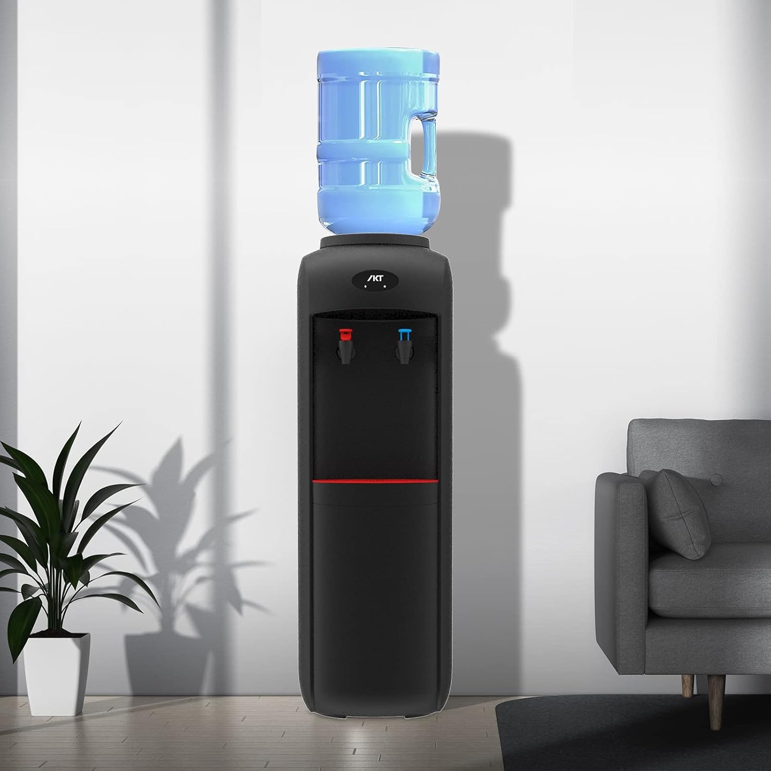 IKT Top Loading Water Cooler Dispenser with Compressor Cooling - Hot & Cold Water Dispenser with Child Safety Lock, Energy Saving, ETL Certified (Black) - Perfect for Home, Office, and Kitchen Use