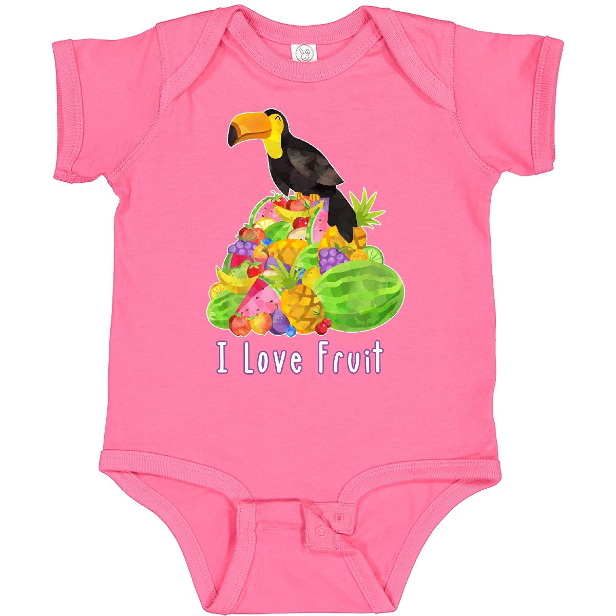 Inktastic I Love Fruit Toucan Baby Bodysuit - Cute & Soft Cotton Onesie for Newborns & Infants - Perfect for Playtime, Nursery & Family Photos