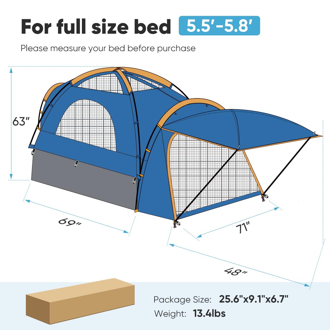 Quictent Waterproof Truck Bed Tent for 5.0-8.2 ft Pickup Beds - PU2000mm Coating, 2-Person Camping Shelter with Removable Awning & Rainfly - Perfect for Outdoor Adventures, Road Trips & Camping Getaways