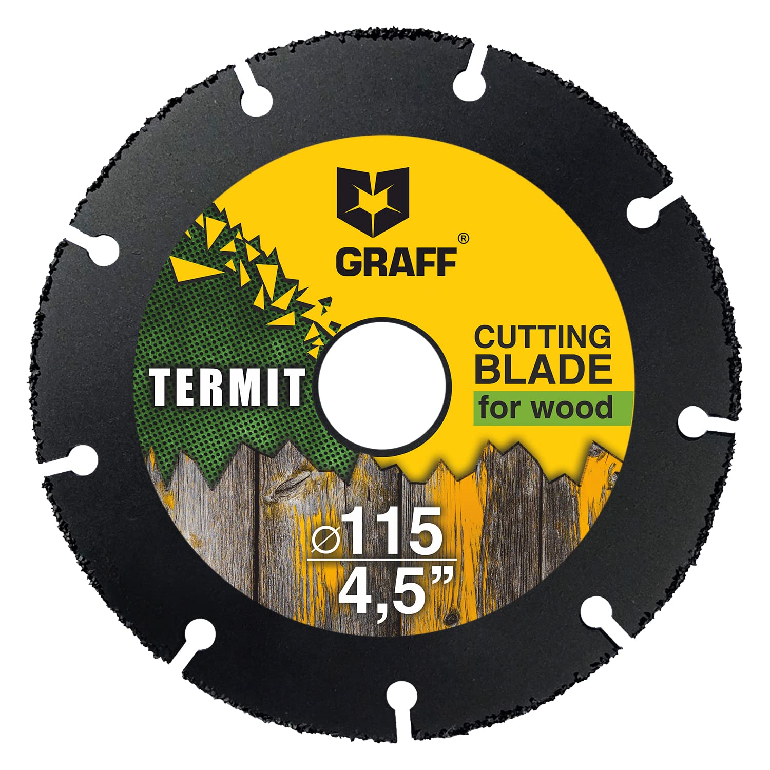 4.5 Inch Tungsten Carbide Cut Off Wheel for Wood, Laminate & Plastic - Angle Grinder Wood Cutting Disc 115mm - GRAFF Termit - Perfect for DIY Projects, Home Renovation & Woodworking