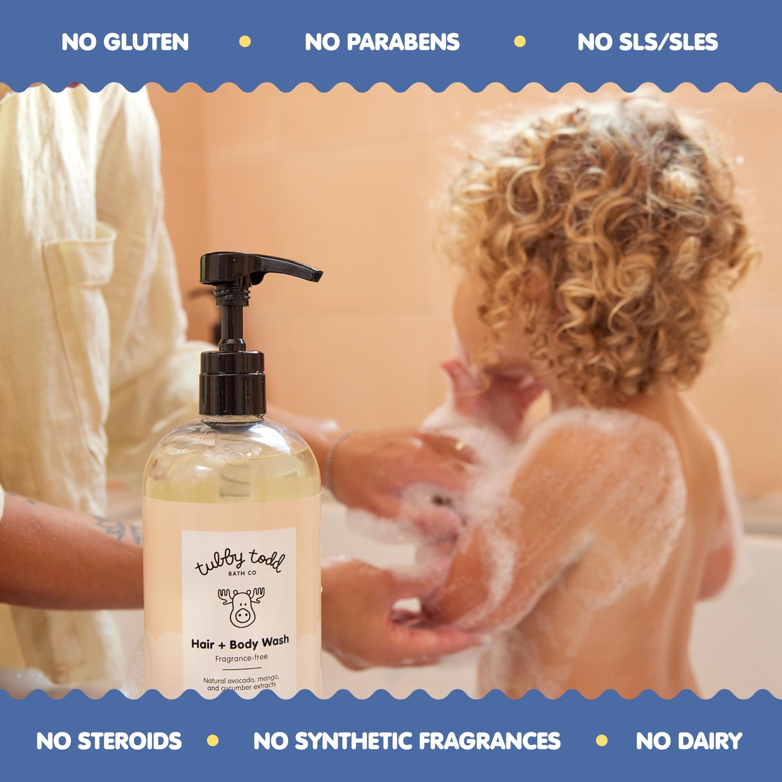 TUBBY TODD Baby Bundle Newborn Skin Care Set - Hypoallergenic Hair & Body Wash, Colloidal Oatmeal All Over Ointment, Fragrance-Free Diaper Rash Cream - Gentle Baby Care for Sensitive Skin - Perfect for Newborn Bath Time & Diaper Changes