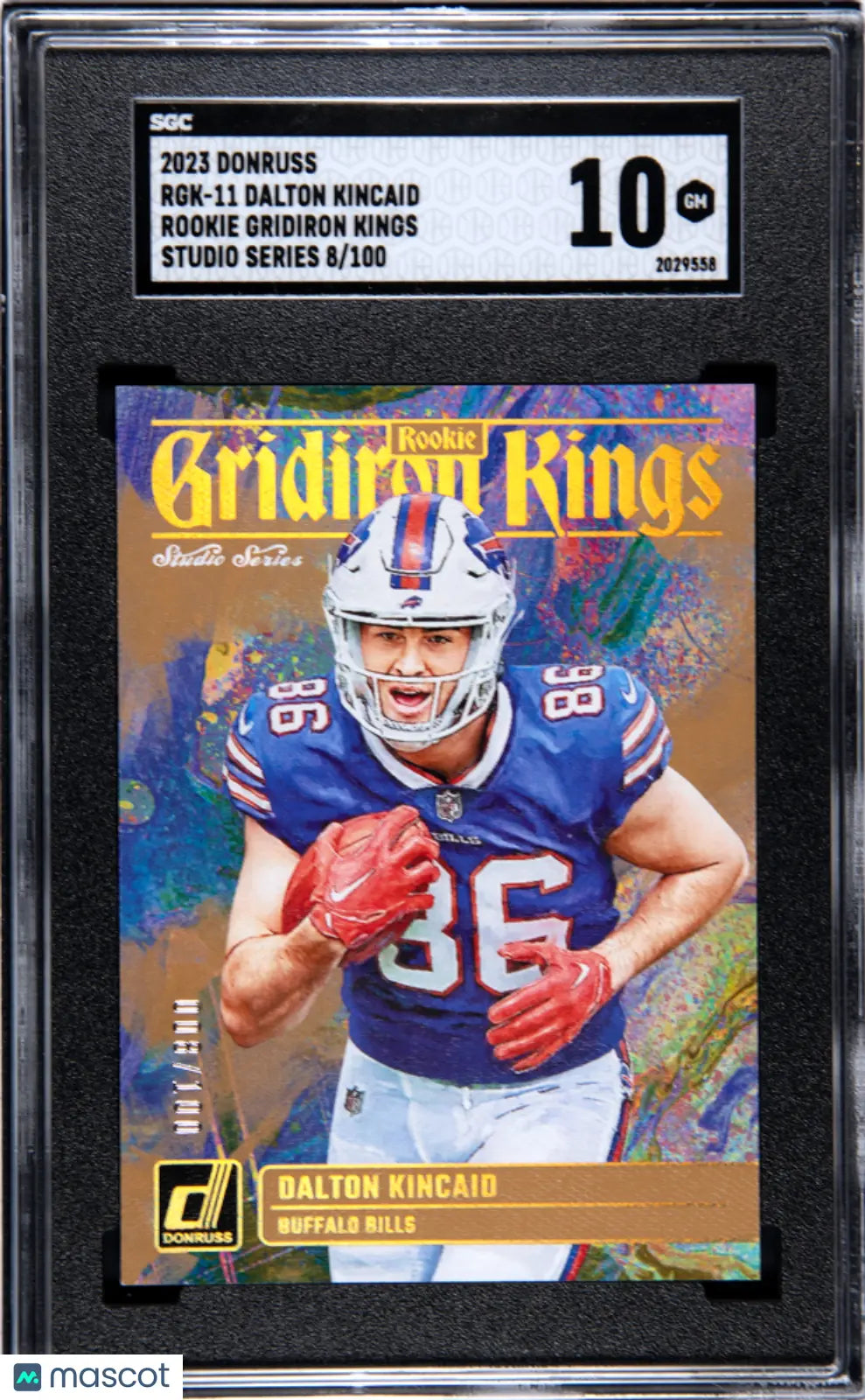 2023 Donruss Dalton Kincaid Rookie Gridiron Kings Studio Series SGC 10 Gem Mint /100 - Rare Football Trading Card for Collectors & Sports Fans - Perfect for Display, Investment & Memorabilia Collections