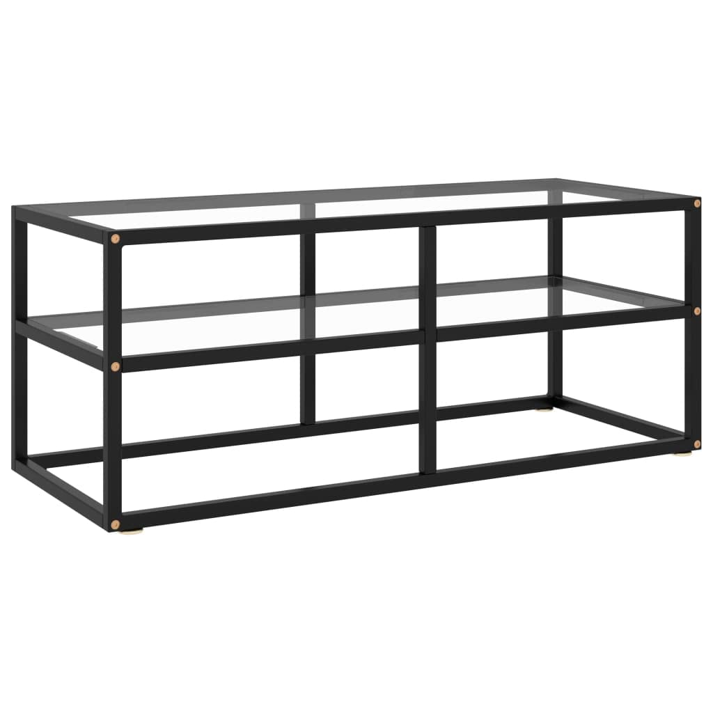 Modern Large TV Stand with Tempered Glass - 39.4