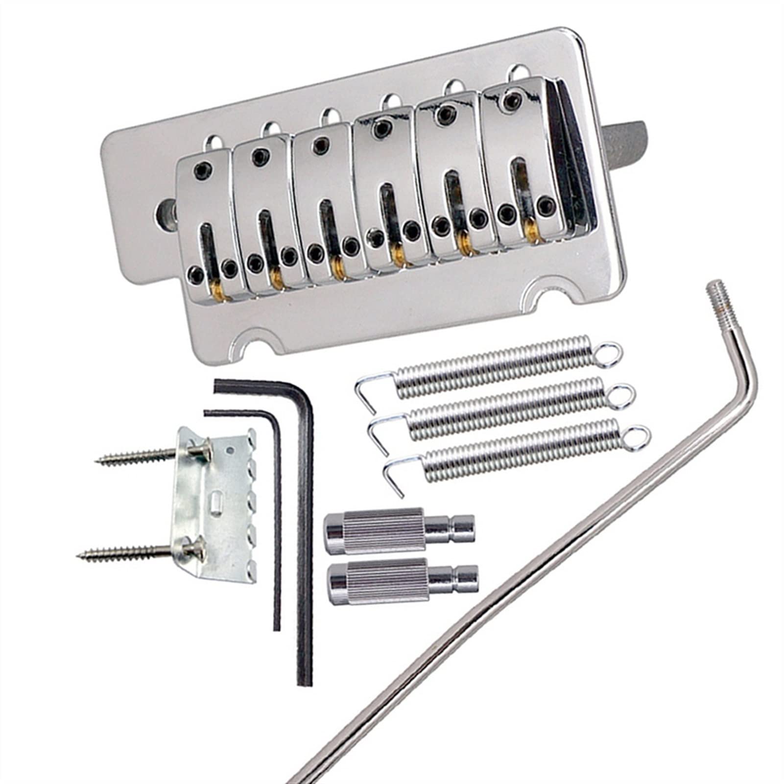 ST Electric Guitar Tremolo Bridge Tailpiece Roller Saddle Set - Silver DIY Replacement Part for Electric Guitars | Perfect for Guitar Upgrades & Repairs