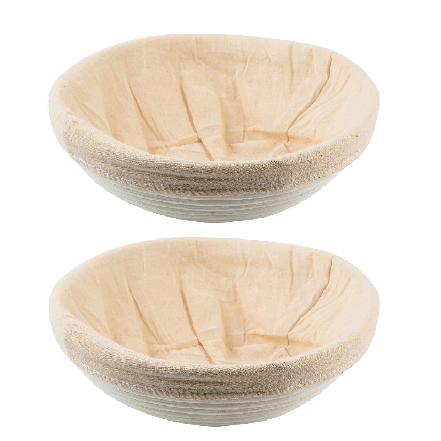 SUGUS HOUSE Set of 2 Round 9.8 Inch Banneton Bread Proofing Baskets - Professional Brotform Dough Rising Bowls for Sourdough, Artisan Bread Baking | Perfect Gift for Bakers & Home Bread Making Enthusiasts | Ideal for Homemade Bread, Pastry Proofing & Kitchen Decor