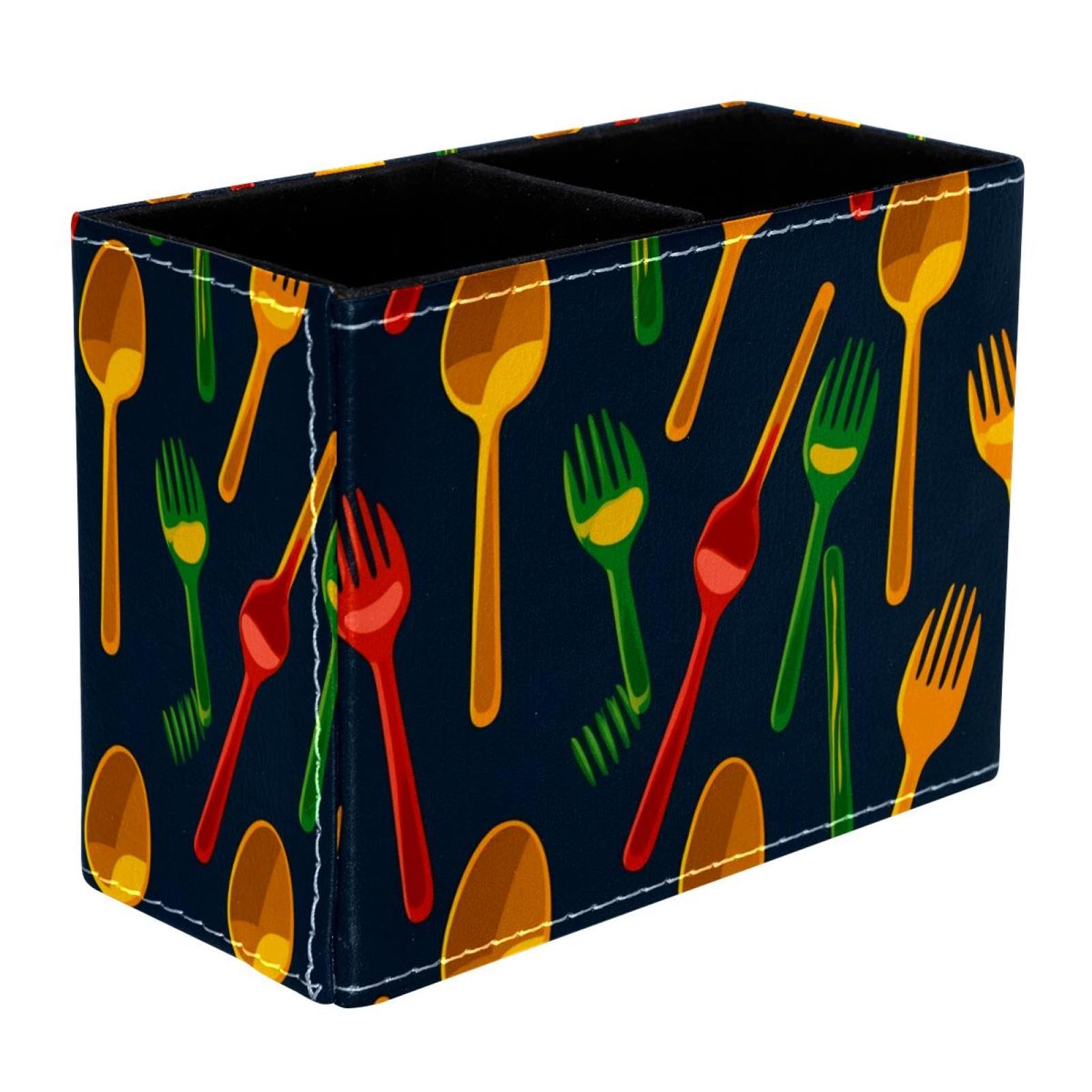 FVQL Pencil Holder & Makeup Brush Organizer - Cute Cartoon Cutlery Storage for Desk, Office, Bathroom | Perfect for School Supplies, Cosmetics & Kitchen Utensils