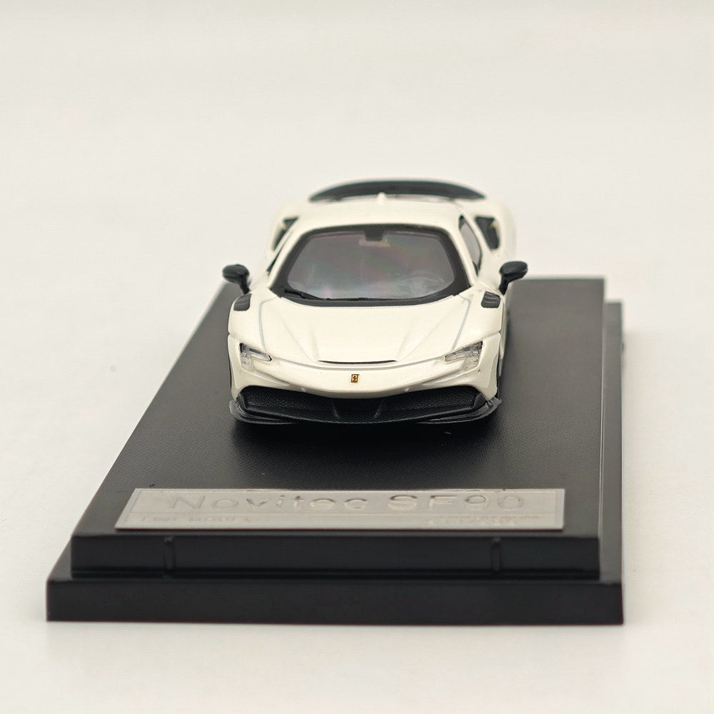 Novitec Ferrari SF90 1:64 Scale Diecast Model Car - White - Collectible Toy for Display, Gifts & Racing Enthusiasts