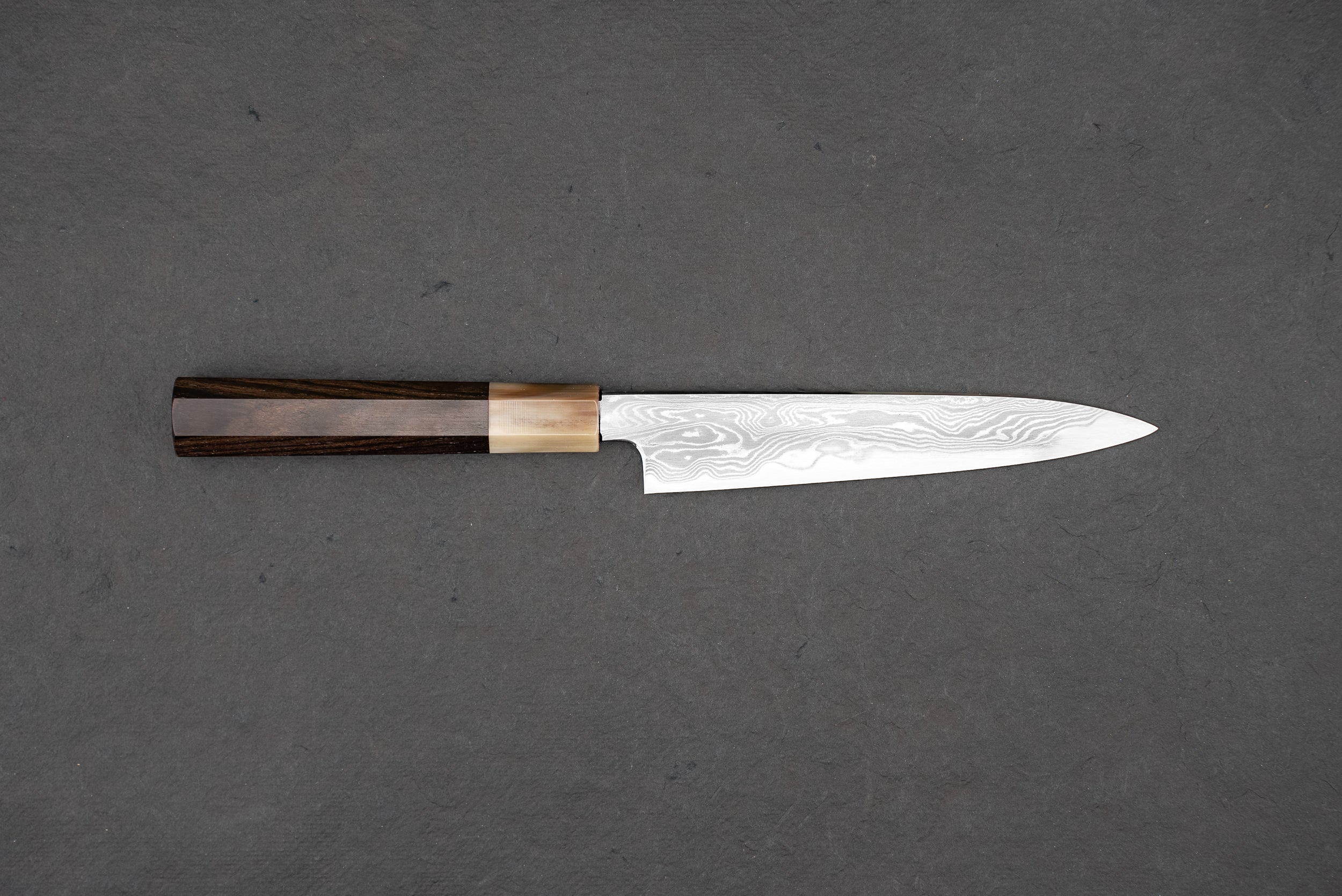 Premium Japanese Damascus Steel Petty Knife 150mm by Satoshi Nakagawa & Naohito Myojin - Professional Chef's Utility Knife for Slicing, Peeling & Precision Cutting