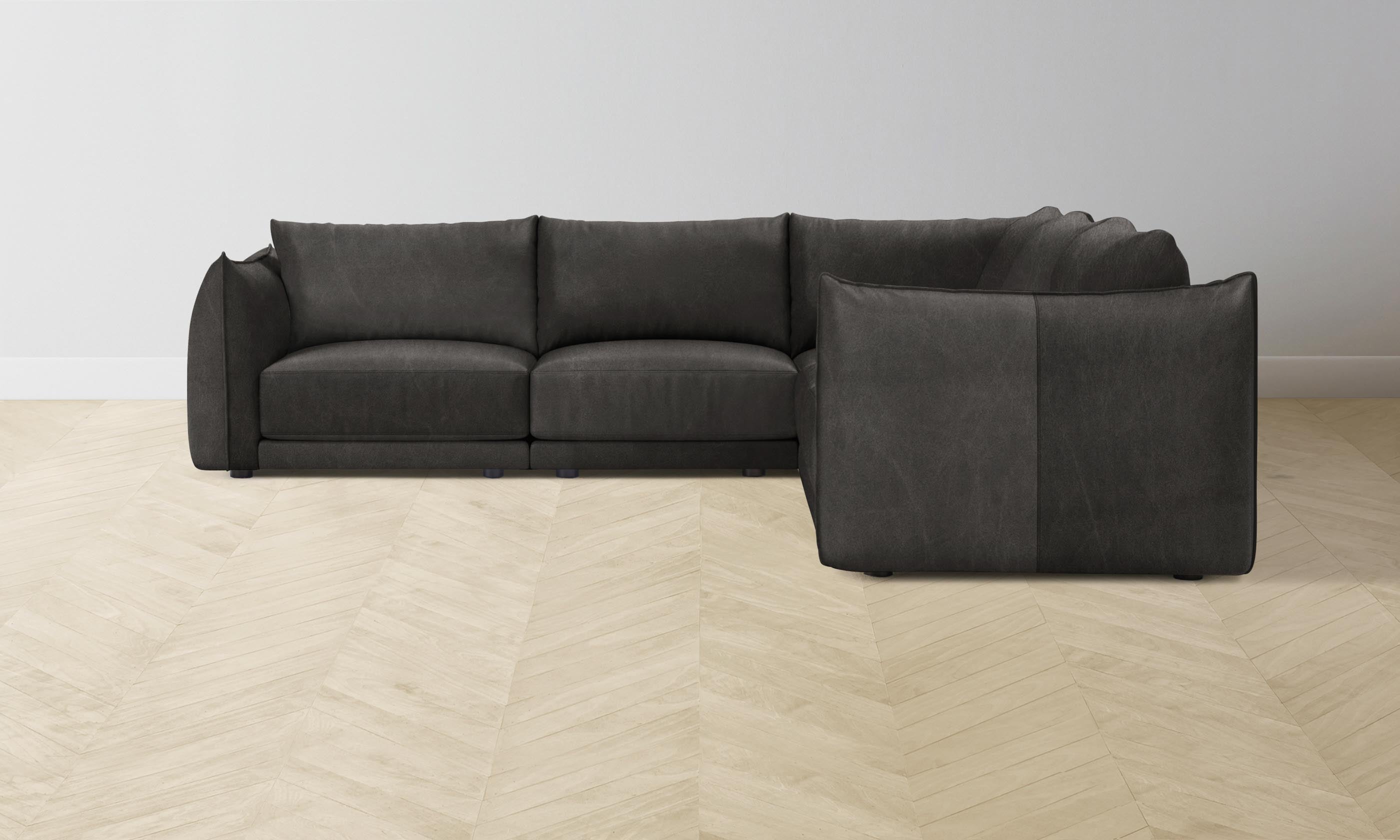 Premium Jones Modular Sectional Sofa - Genuine Tuscan Leather in Seal Brown - Perfect for Living Room, Family Room & Home Theater Comfort