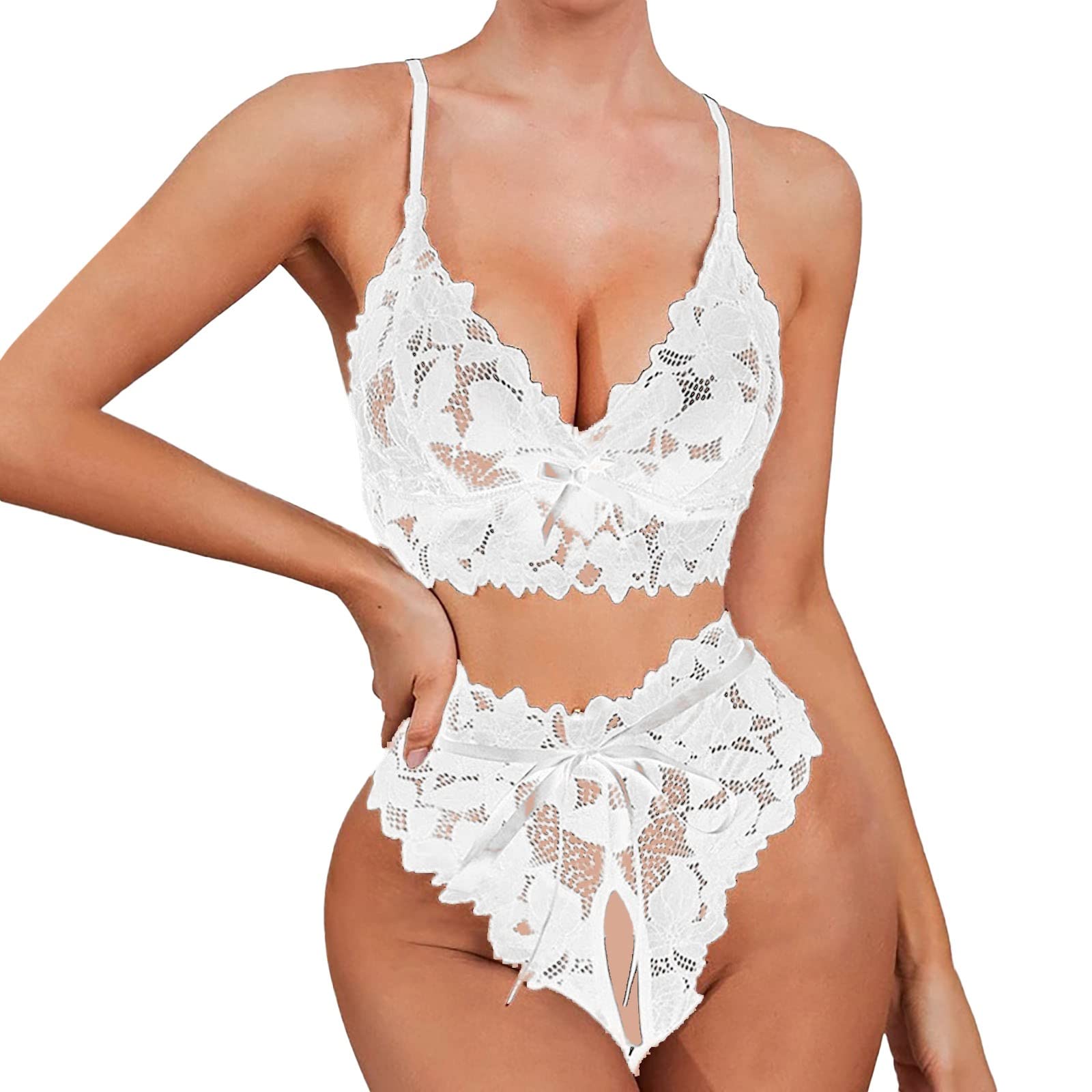 Sexy Lace Bodysuit for Women - One Piece Babydoll Teddy Chemise Sleepwear Lingerie Set | Romantic Nightwear & Boudoir Outfit for Special Occasions