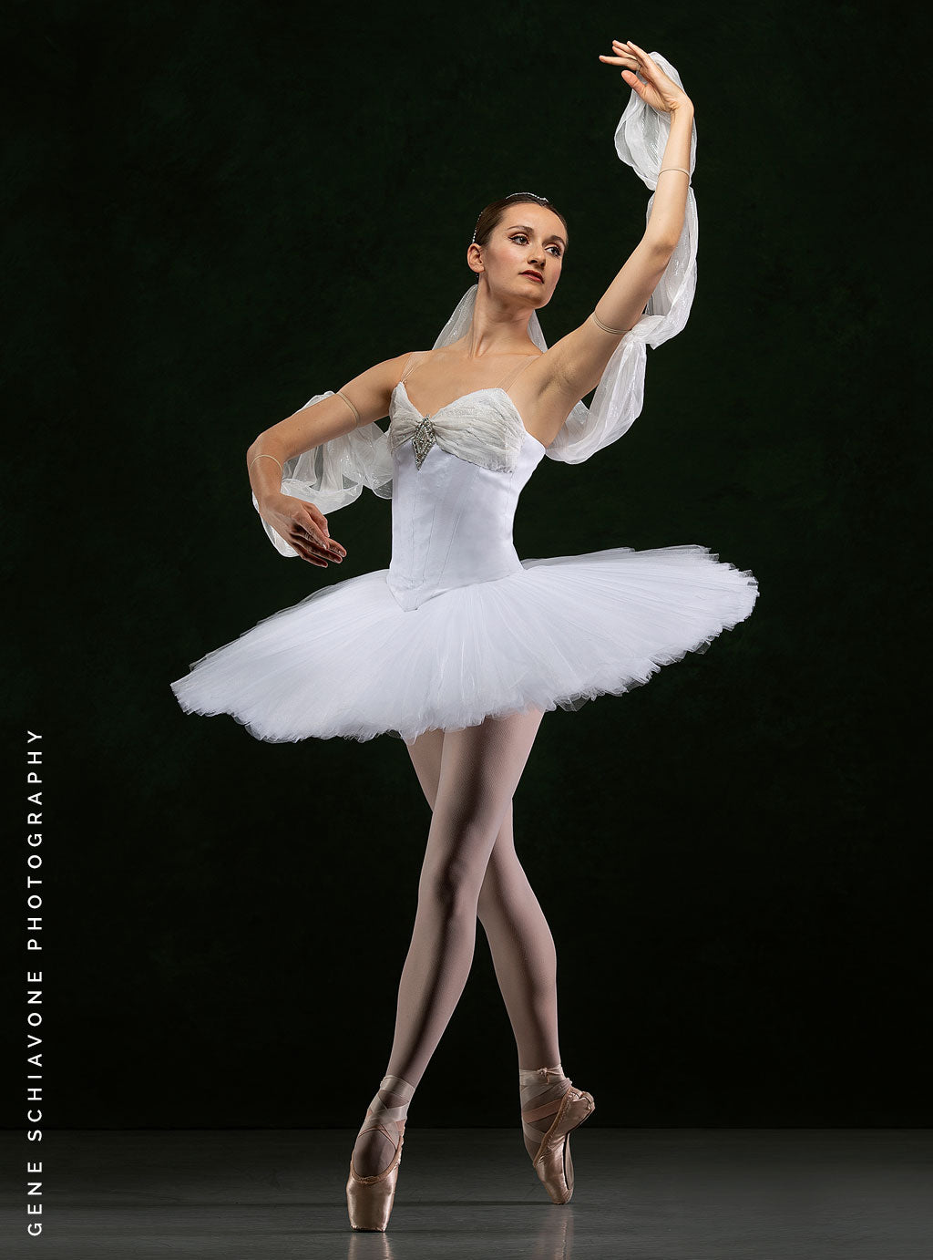 Handmade La Bayadere 'Kingdom of the Shades' Crystal Rhinestone Arm Drapes & Headpiece - Custom Ballet Dance Costume Accessories for Performances & Photo Shoots
