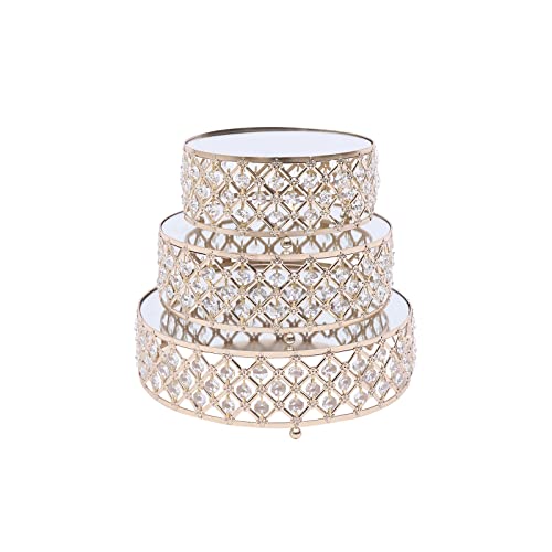 Golden Metal 3-Piece Dessert Stand Set for Cheese, Cupcakes, Cakes - Elegant Display for Weddings, Birthday Parties & Special Events