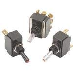 LT-2561-632-012 DPDT Toggle Switch ON-Off-ON with Lighted Lever, 15A 250VAC 28VDC 559.27VA, Panel Mount with Threads - Perfect for Industrial Control Panels, Audio Equipment, and Marine Applications