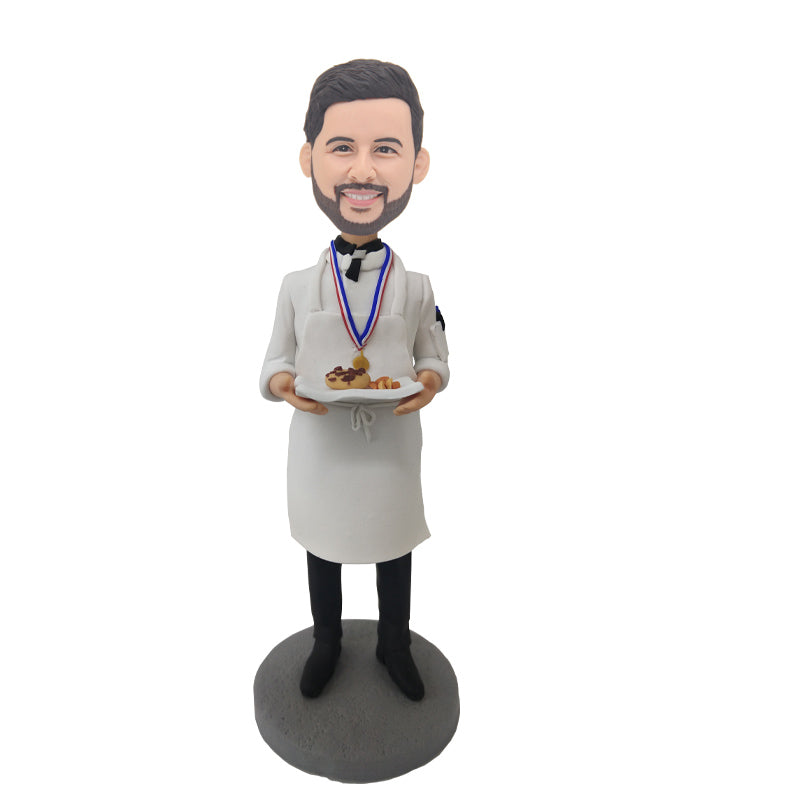 Custom Kitchen Chef Cook Bobblehead - Personalized Kitchen Decor, Fun Gift for Chefs & Cooking Enthusiasts | Perfect for Home Kitchens, Restaurants & Office Desks