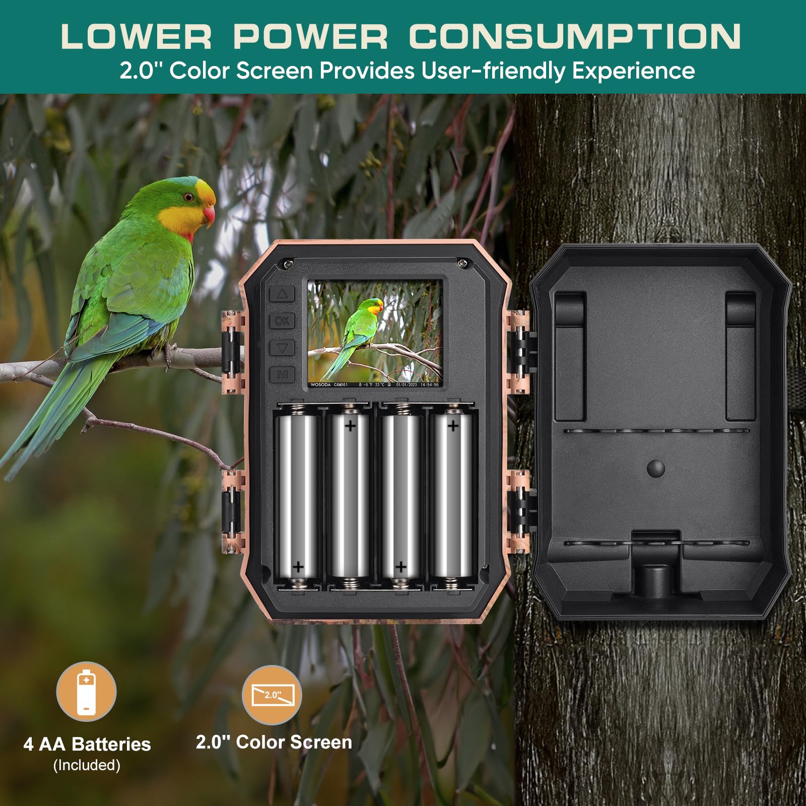4K 48MP Mini Trail Camera 3 Pack - Hunting Game Camera with 2.0'' LCD Screen, Night Vision, Motion Activated & Waterproof - 120° Wide-Angle No Glow LEDs for Outdoor Wildlife Monitoring, Security & Nature Observation