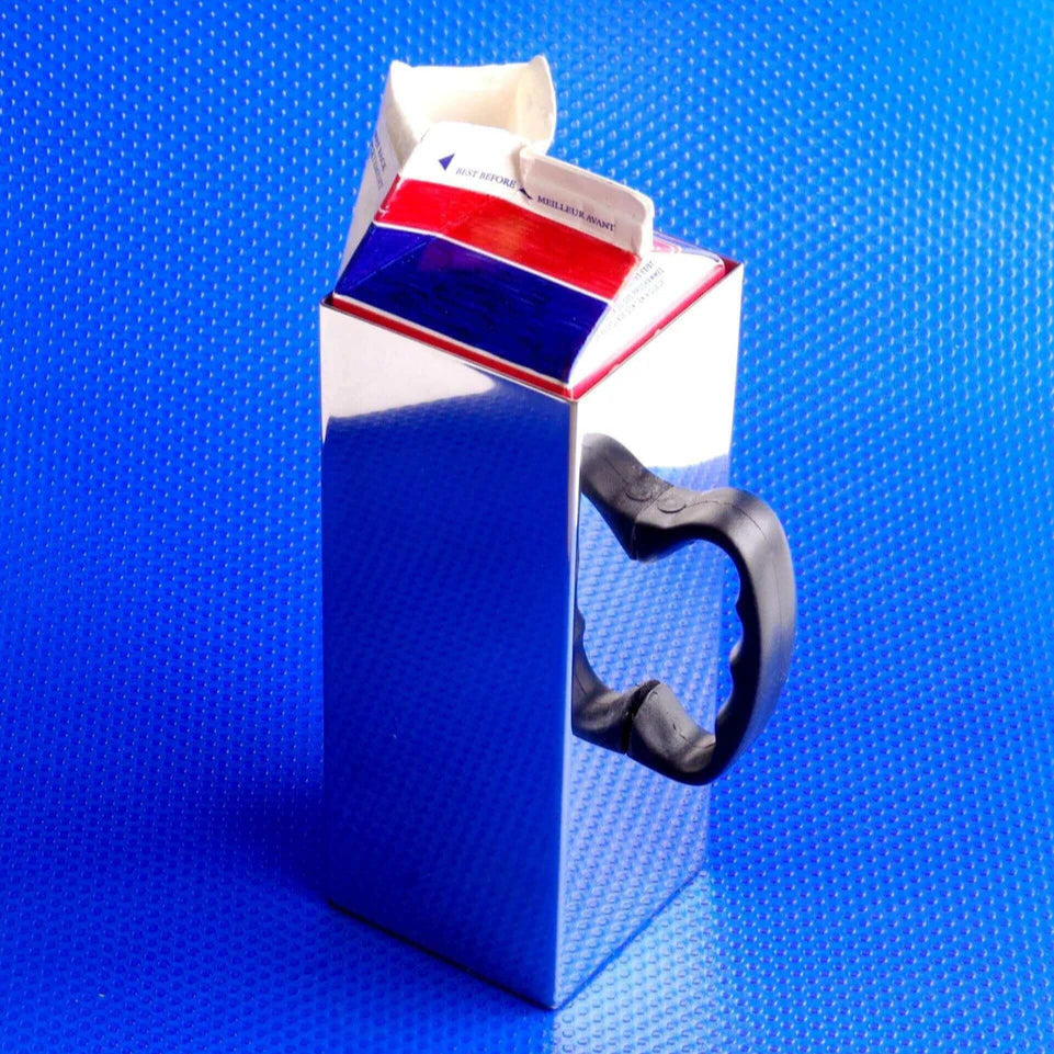 Stainless Steel 1 Liter Milk Carton Server by Crown Cookware - Perfect for Coffee Shops, Restaurants, and Home Kitchen Use